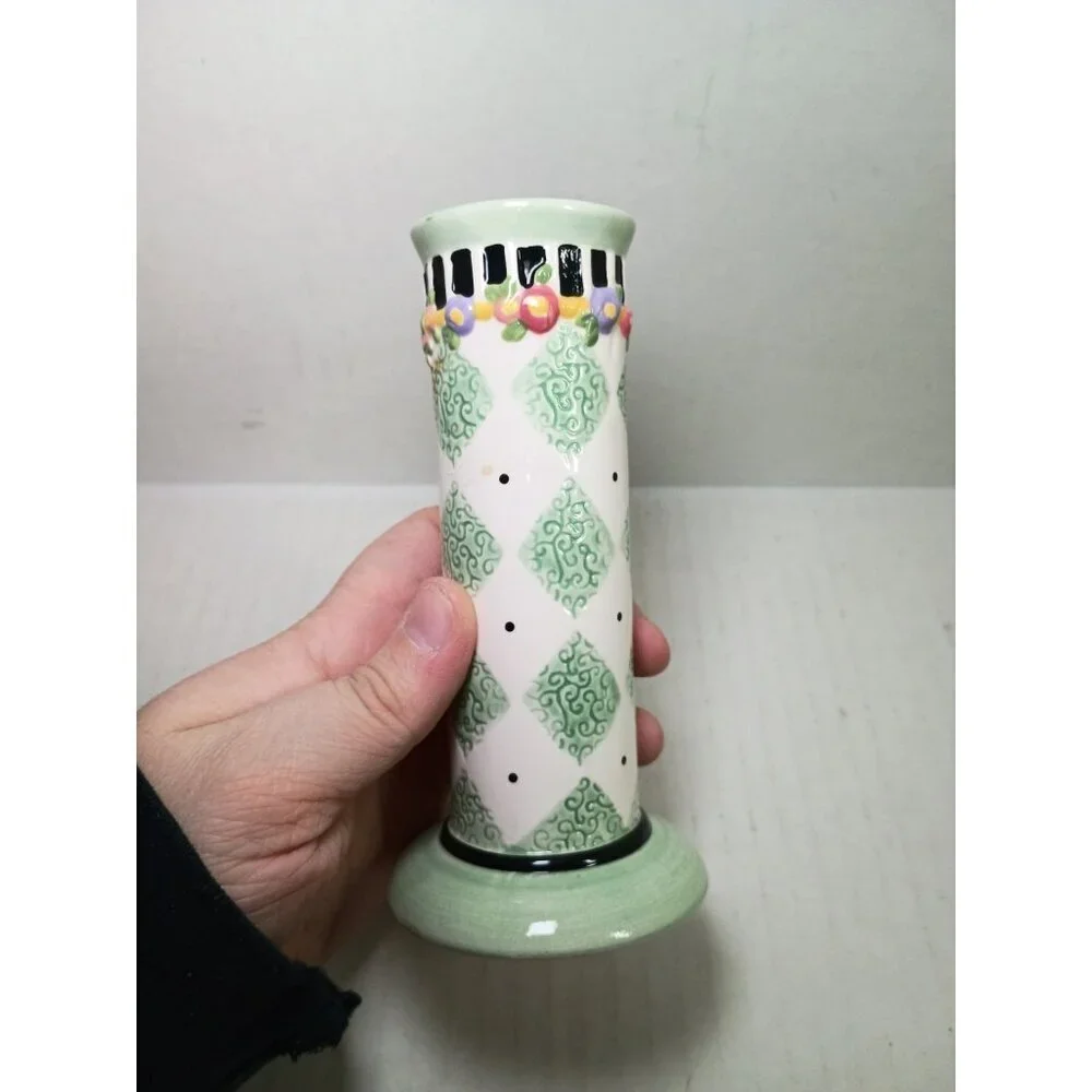 Vintage 90s Mary Engelbreit Candle Stick Holder Cottage Core